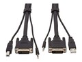 Tripp Lite 3-in-1 DVI USB 3.5 mm Audio 1080p KVM Cable Kit, Black, 10ft , P784-010, 37546251, Cables
