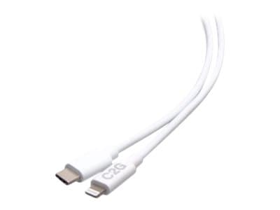 C2G USB-C Male to Lightning Male Sync and Charging Cable, White, 3ft, C2G54558, 41546368, Cables C2G USB-C Male to Lightning Male Sync and Charging Cable, White, 3ft, C2G54558, 41546368, Cables