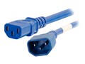C2G Power Cord IEC 320-C14 to IEC 320-C13 14AWG, Blue, 3ft, 17534, 33212579, Power Cords