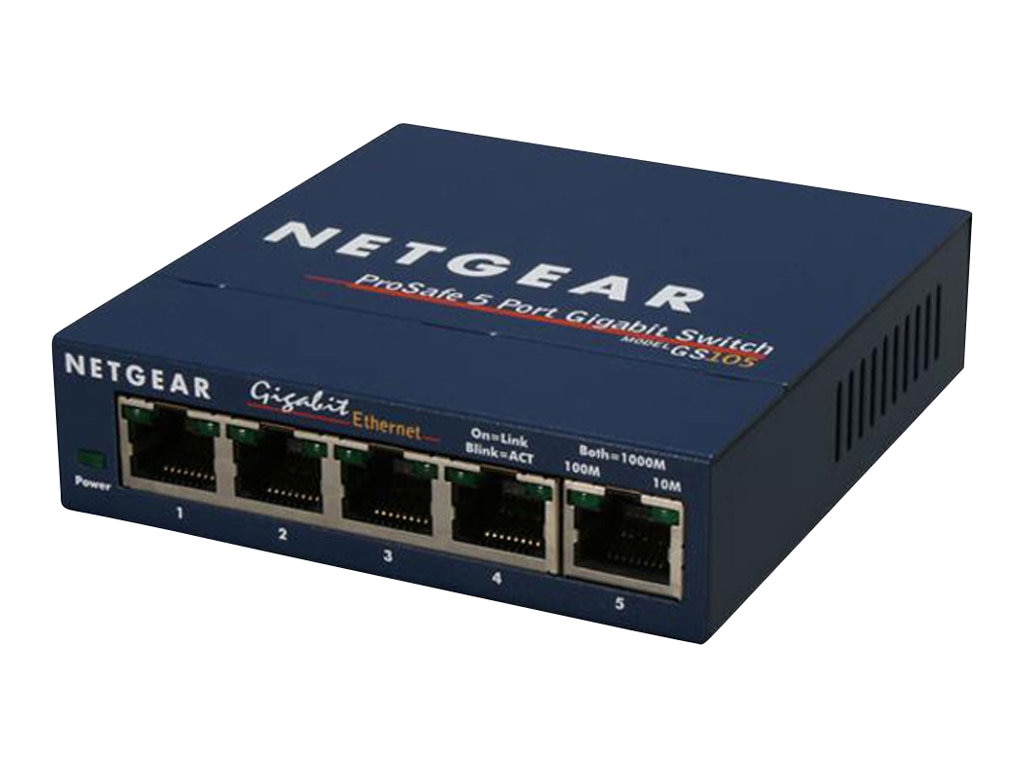 NETGEAR 5-Port Gigabit Ethernet Unmanaged Switch (GS105NA) - Desktop or  Wall Mount, and Limited Lifetime Protection Gray