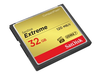 SanDisk 32GB Extreme CompactFlash Memory Card, SDCFXS-032G-A46, 16434401, Memory - Flash