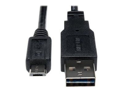 Tripp Lite USB2.0 Universal   Reversible A to Micro-USB B Device Cable (A Male to Micro-B Male), 3ft, UR050-003, 16131021, Cables