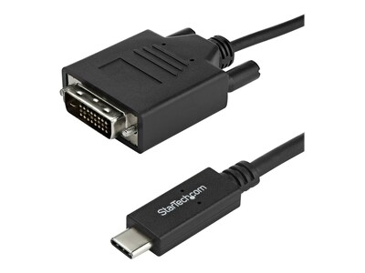 StarTech.com USB Type C (USB-C) to DVI M F 1920 x 1200 Adapter Cable, Black, 1m, CDP2DVIMM1MB, 33040607, Cables