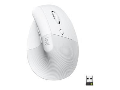 Logitech Lift Vertical Wireless Ergonomic Mouse with 4 Customizable Buttons, Off-White, 910-006469, 41426976, Mice & Cursor Control Devices