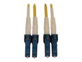 Tripp Lite LC-LC 9 125 Singlemode Duplex Fiber Patch Cable, Yellow, 2m, N370X-02M, 41372444, Cables