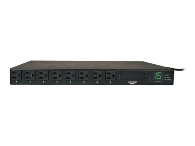Tripp Lite PDU Metered ATS 120V 15A 5-15R (8) Outlet (2) 5-15P Horizontal 1U RM, PDUMH15AT, 7397864, Power Distribution Units