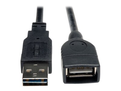 Tripp Lite Universal Reversible USB 2.0 A-Male to A-Female Extension Cable, 10ft, UR024-010, 16131005, Cables