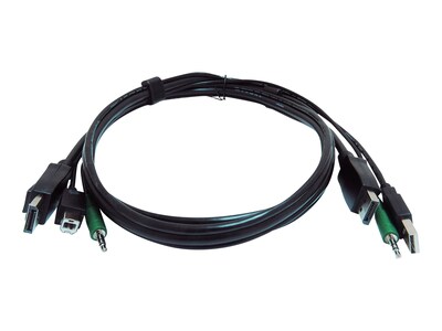 Black Box USB DisplayPort KVM Cable with 3.5mm Audio, 6ft, TAA, SKVMCBL-DP-06TAA, 41519025, Cables
