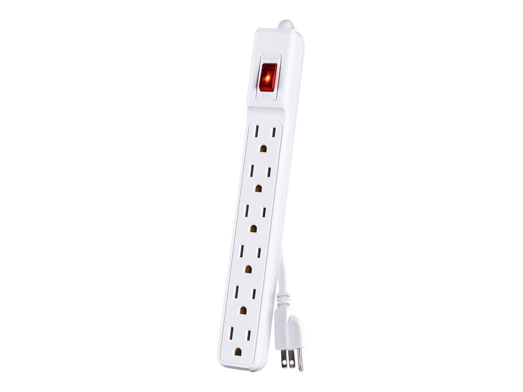CyberPower Power Strip (6) Outlets 3ft Cord, White (GS60304)