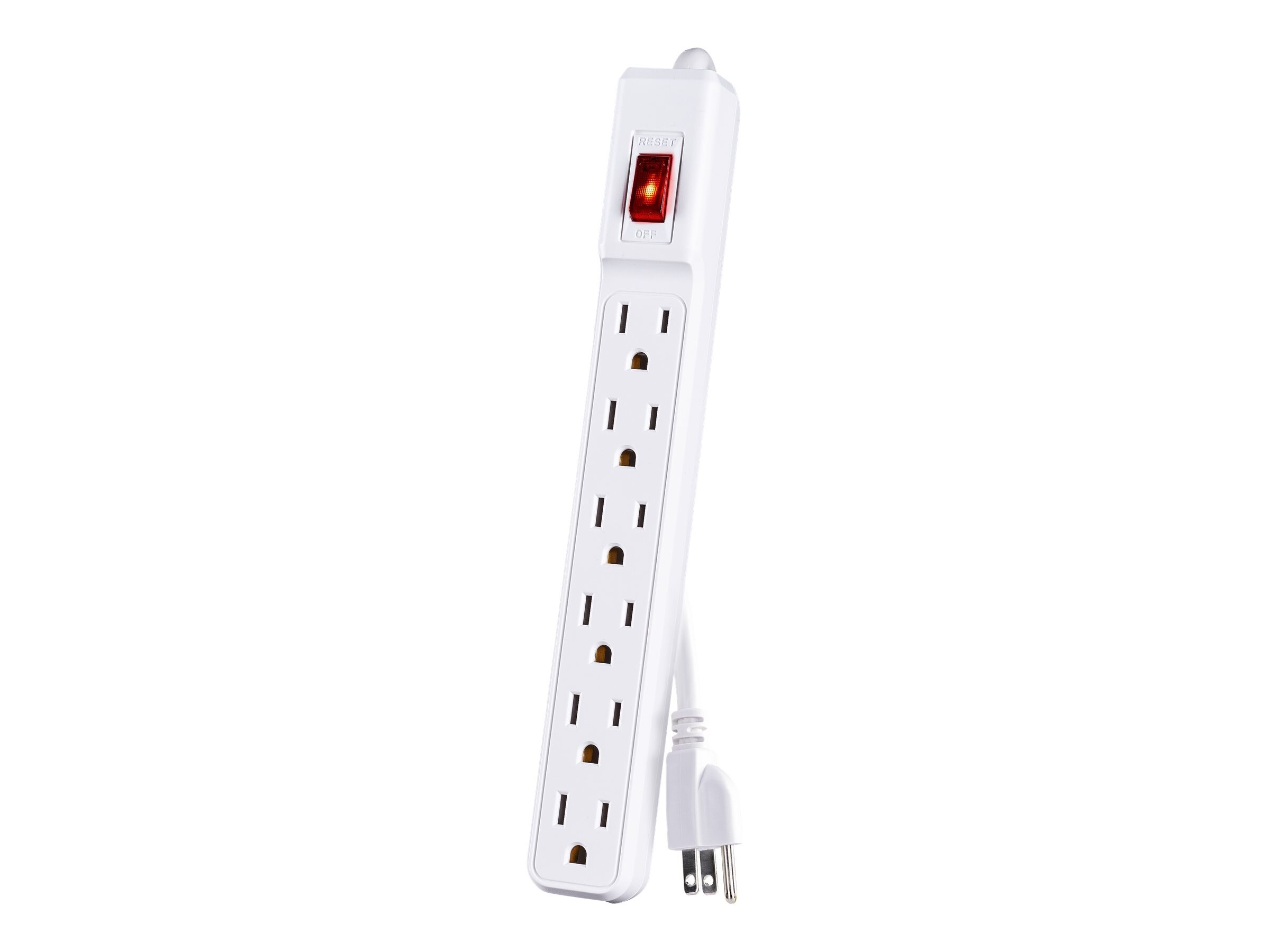 CyberPower Power Strip (6) Outlets 3ft Cord, White (GS60304)