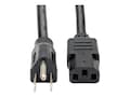 Tripp Lite Heavy-Duty Power Cord, C-13 to 5-15P, Black, 6ft, P007-006, 9757413, Power Cords
