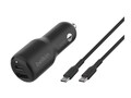Belkin 42W Dual Port 1x USB-A 1x USB-C USB Car Charger Power Adapter w  USB-C Cable - Black, CCB005BT1MBK-B6, 41762196, Automobile/Airline Power Adapters