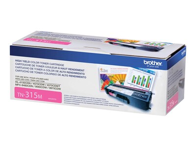 Brother Magenta High Yield Toner Cartridge for HL-4150CDN, HL-4570CDW, HL-4570CDWT & MFC-9460CDN, TN315M, 12019585, Toner and Imaging Components - OEM