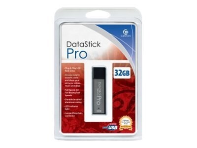 Centon Electronics 32GB DataStick Pro USB 2.0 Flash Drive - Gray, DSP32GB-001, 9378827, Flash Drives