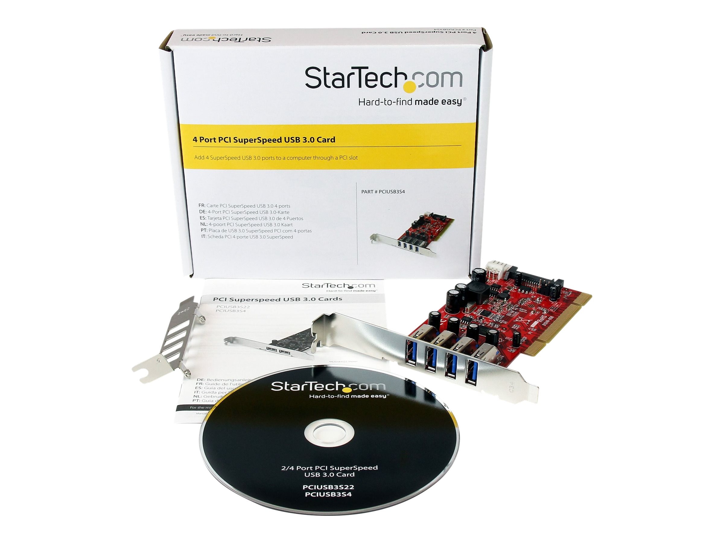 StarTech.com 4-Port PCI SuperSpeed USB 3.0 Adapter Card with