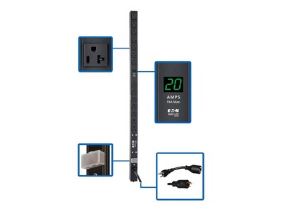 Tripp Lite PDU Metered 120V 20A 5-15 20R (14) Outlet L5-20P Vertical 0U RM, PDUMV20-36, 18816382, Power Distribution Units