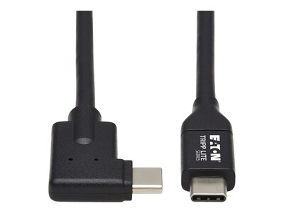 Tripp Lite USB 3.2 Gen 1 Type C to USB Type C Right-Angle Plug M M 60W PD Charging Cable, Black, 2m , U420-02M-RA, 41291029, Cables