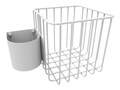 GCX Wire Basket, 6 x 6 x 6, Post Mount, 51-3932, 34643645, Cart & Wall Station Accessories