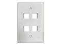 Tripp Lite Safe-IT 4-Port Single-Gang Keystone Wall Plate, Antibacterial, Ivory Matte, TAA, N042AB-004-IVM, 41432736, Rack Mount Accessories Tripp Lite Safe-IT 4-Port Single-Gang Keystone Wall Plate, Antibacterial, Ivory Matte, TAA, N042AB-004-IVM, 41432736, Rack Mount Accessories