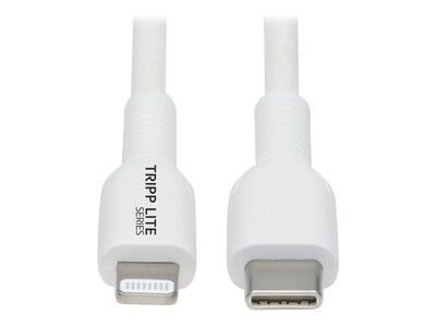 Tripp Lite USB-C Sync and Charge Cable with Lightning Connector, White, 2m, M102-02M-WH, 41264691, Cables