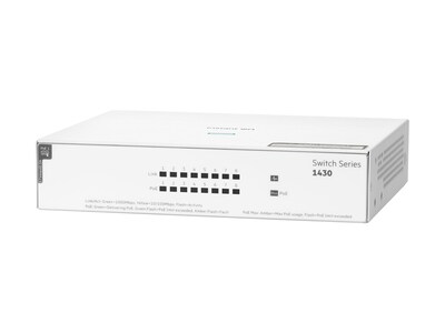 HPE Networking Instant On 1430 8-port Gigabit CL4 PoE 64W Switch, R8R46A#ABA, 41494384, Network Switches