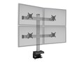 Ergotech 2 Over 2 Monitor Mount for Displays up to 30 lbs., Clamp Mount, Black, BILD-2/2-CM-124, 41763080, Stands & Mounts - Desktop Monitors