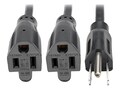 Tripp Lite Power Splitter Cord NEMA 5-15P to (2) NEMA 5-15R, 16AWG, 13A, 18, Black, P024-18N-13A-2R, 16327518, Power Cords Tripp Lite Power Splitter Cord NEMA 5-15P to (2) NEMA 5-15R, 16AWG, 13A, 18, Black, P024-18N-13A-2R, 16327518, Power Cords