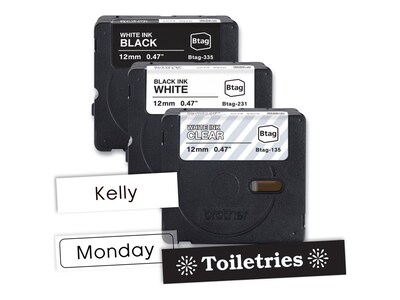 Brother P-TOUCH BTAG-3M01 3-PACK WHITE, BTAG3M01                      , 41959706, Paper, Labels & Other Print Media