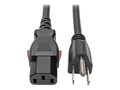 Tripp Lite Computer Power Cord, NEMA 5-15P to Locking C13 - 10A, 125V, 18 AWG, 3 ft., Black, P006-L03, 36206271, Power Cords