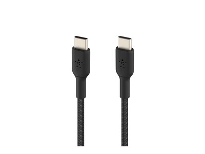 Belkin Boost Charge 60W Braided Nylon USB-C to USB-C Cable, 480Mbps, Black, 1m, CAB004BT1MBK, 38328301, Cables