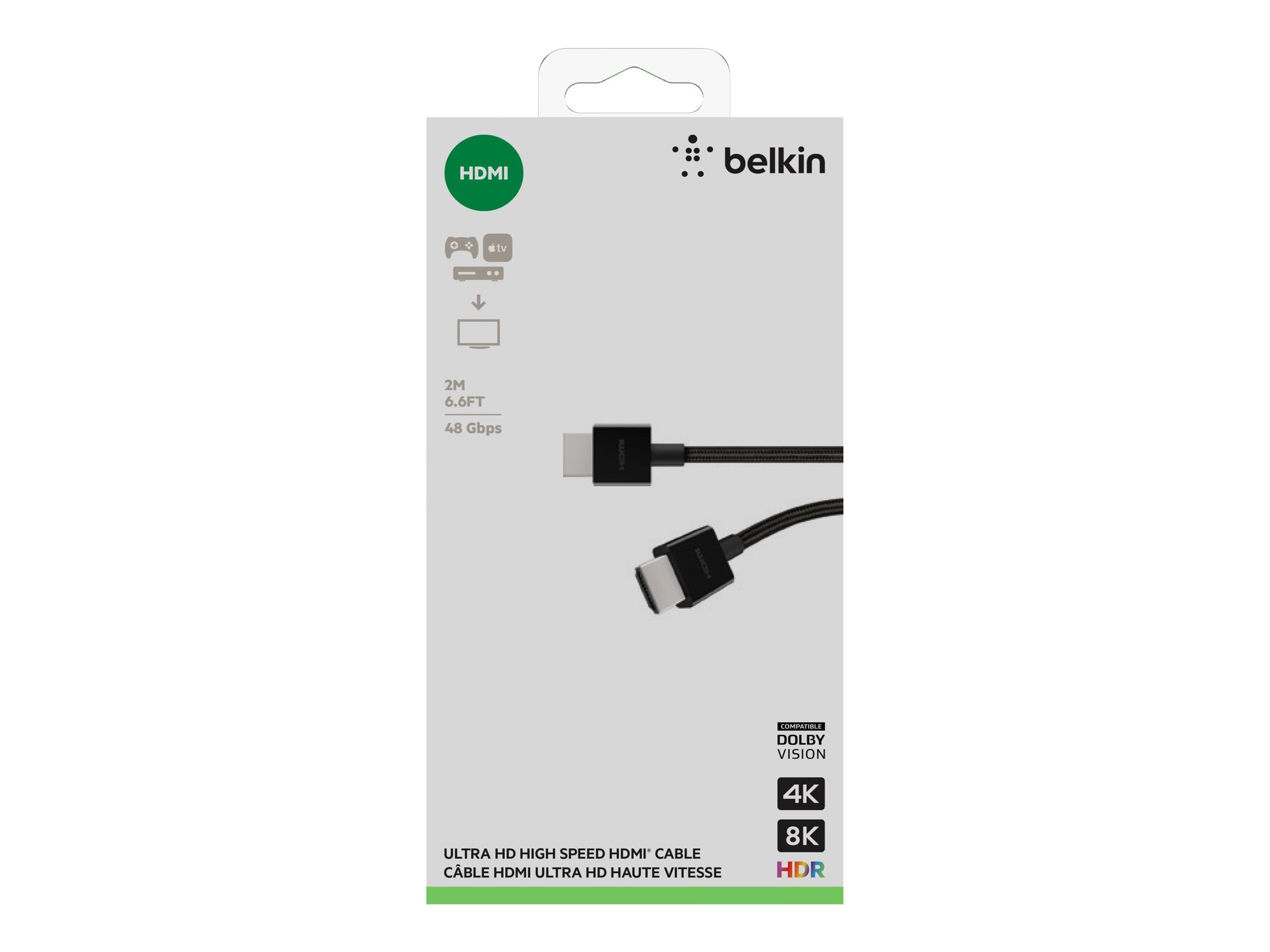 Belkin Ultra HD High Speed HDMI 2.1 M Black, 2m (2018) (AV10176BT2M-BLK)