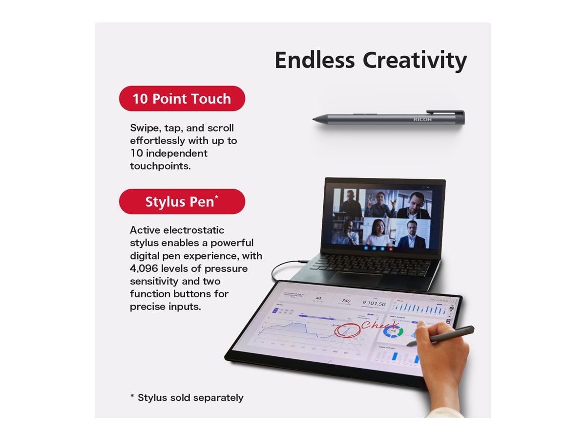 RICOH 514909 RICOH Portable Monitor 150 （有線モデル） : RICOH Portable Monitor \u2013 15.6\" OLED Touchscreen