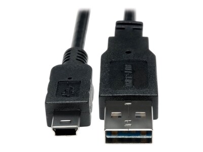 Tripp Lite Reversible USB Type A to 5-Pin Mini-B M M Cable, 1ft, UR030-001, 17341805, Cables