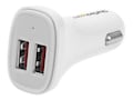 StarTech.com Dual-Port USB Car Charger, 24W 4.8A. White, USB2PCARWHS, 32647319, Automobile/Airline Power Adapters