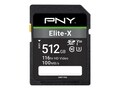 PNY 512 SDXC UI-U3 V30 R100 Ex GE , P-SD512U3100EX-GE, 41199925, Memory