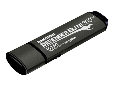 Kanguru™ 16GB Defender Elite300 FIPS 140-2 Certified USB 3.0 Hardware Encrypted Flash Drive, KDFE300-16G, 24870764, Flash Drives