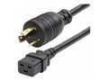 StarTech.com 20A 250V 12AWG Twist-Lock NEMA L6-20P to IEC 60320 C19 Heavy Duty Power Extension Cord, Black, 6ft, ZA16-2600-POWER-CORD, 41740330, Power Cords