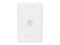 Black Box GigaStation2 Wallplate, 1-port Single-Gang, White, WPT458, 8740370, Premise Wiring Equipment