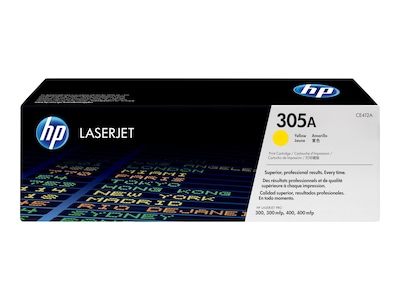 HP 305A (CE412A) Yellow Original LaserJet Toner Cartridge, CE412A, 13592092, Toner and Imaging Components - OEM