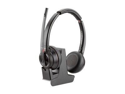 HP Poly Savi 8220 Stereo DECT 1920-1930 MHz Headset w  Charging Cradle (Top ONLY), 85T31AA#ABA, 41716686, Headsets (w/ microphone)