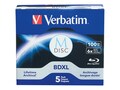 Verbatim 4x 100GB M-DISC BDXL Branded Surface Media (5-pack Jewel Case Box), 98913, 30905193, Blu-Ray Media