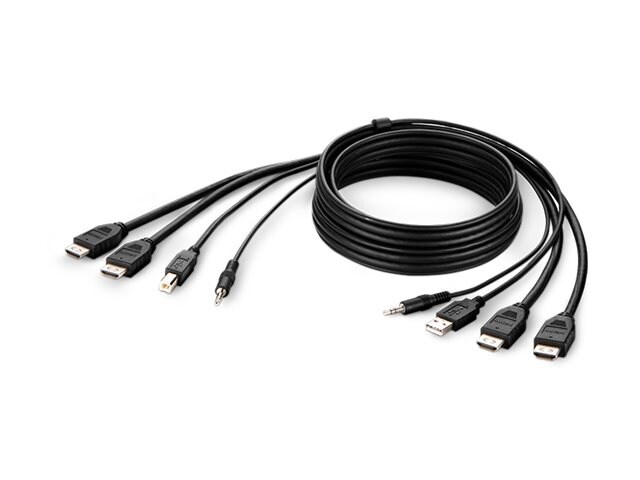 Belkin 4K HDMI Video USB Audio KVM Combo Cable, Black, 10ft, TAA ...