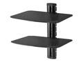 Peerless-AV Dual AV Wall Shelf with Glass, Black, ESHV30-S1, 12742642, Monitor & Display Accessories