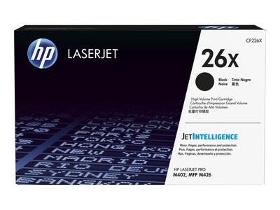 HP 26X (CF226X) High Yield Black Original LaserJet Toner Cartridge w  JetIntelligence, CF226X, 30682532, Toner and Imaging Components - OEM