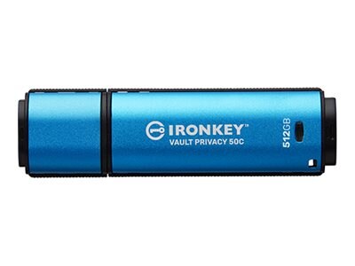 Kingston 512GB Ironkey Vault Privacy 50C USB-C AES 256 Flash Drive, IKVP50C/512GB, 41708837, Flash Drives