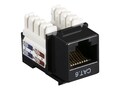 Black Box Cat6 Keystone Jack, Black, 25-Pack, CAT6J-BK-25PAK, 10894950, Premise Wiring Equipment