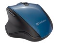 Verbatim Wireless Ergonomic Silent Mouse, Teal, 70244, 37614727, Mice & Cursor Control Devices
