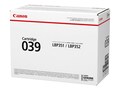 Canon Black 039 Toner Cartridge, 0287C001, 31877462, Toner and Imaging Components - OEM