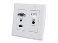 C2G HDMI HDBaseT + VGA, 3.5mm, RS232, and IR over Cat Extender Dual Gang Wall Plate Transmitter - 4K 60, C2G30017, 41280816, Video Converters, Extenders & Splitters