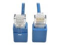 Tripp Lite Cat6 Gigabit Snagless Molded Slim UTP Patch Cable with Right-Angle Connectors, Blue, 2ft, N201-SR2-BL, 31808230, Cables Tripp Lite Cat6 Gigabit Snagless Molded Slim UTP Patch Cable with Right-Angle Connectors, Blue, 2ft, N201-SR2-BL, 31808230, Cables